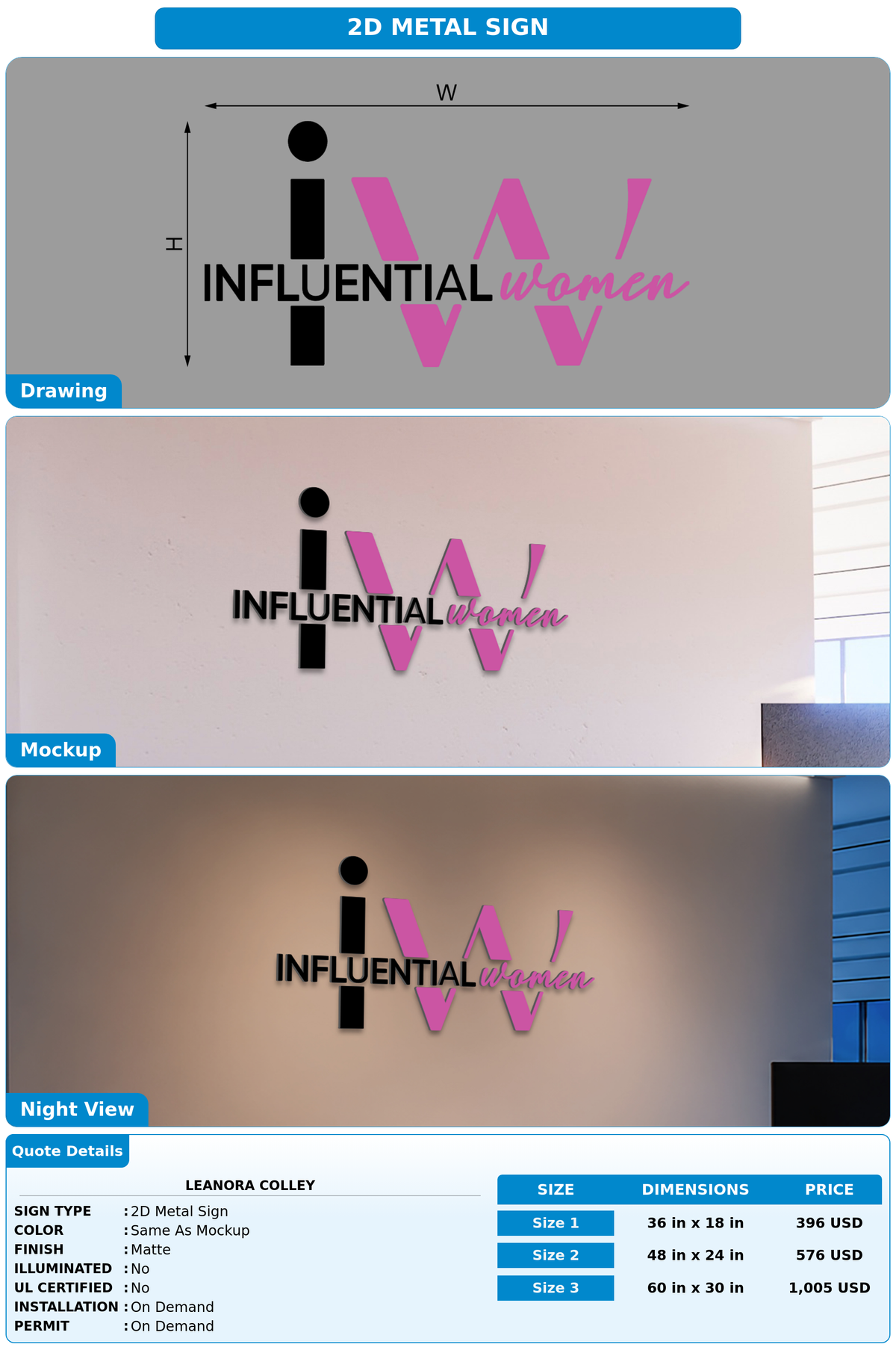 CUSTOM MOCKUP SIGN FOR Leanora Colley