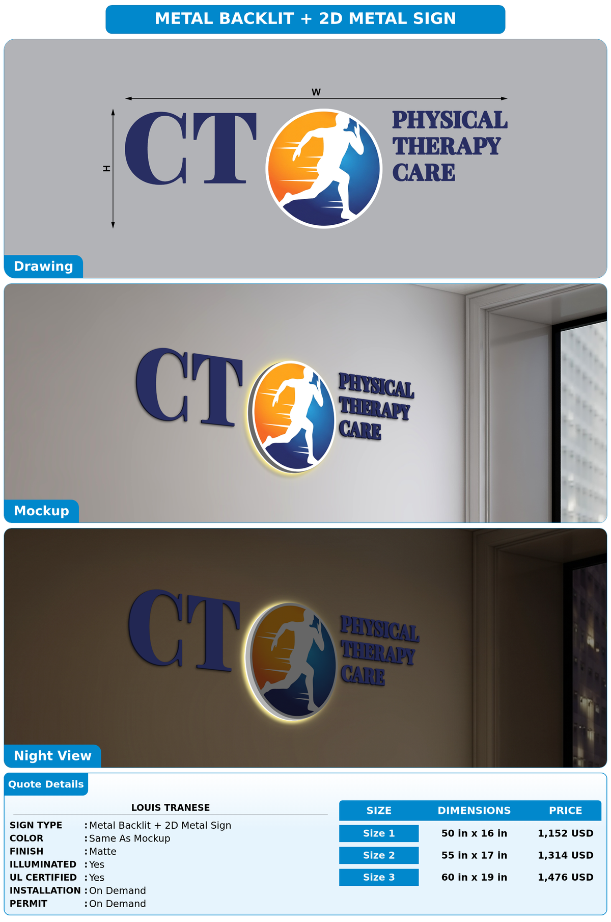 CUSTOM MOCKUP SIGN FOR Louis Tranese