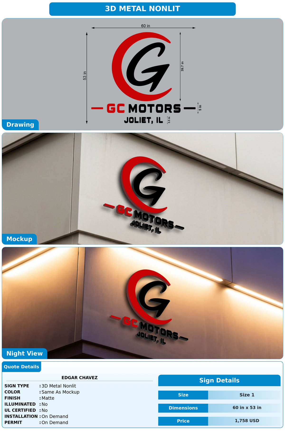 CUSTOM MOCKUP SIGN FOR Edgar Chavez