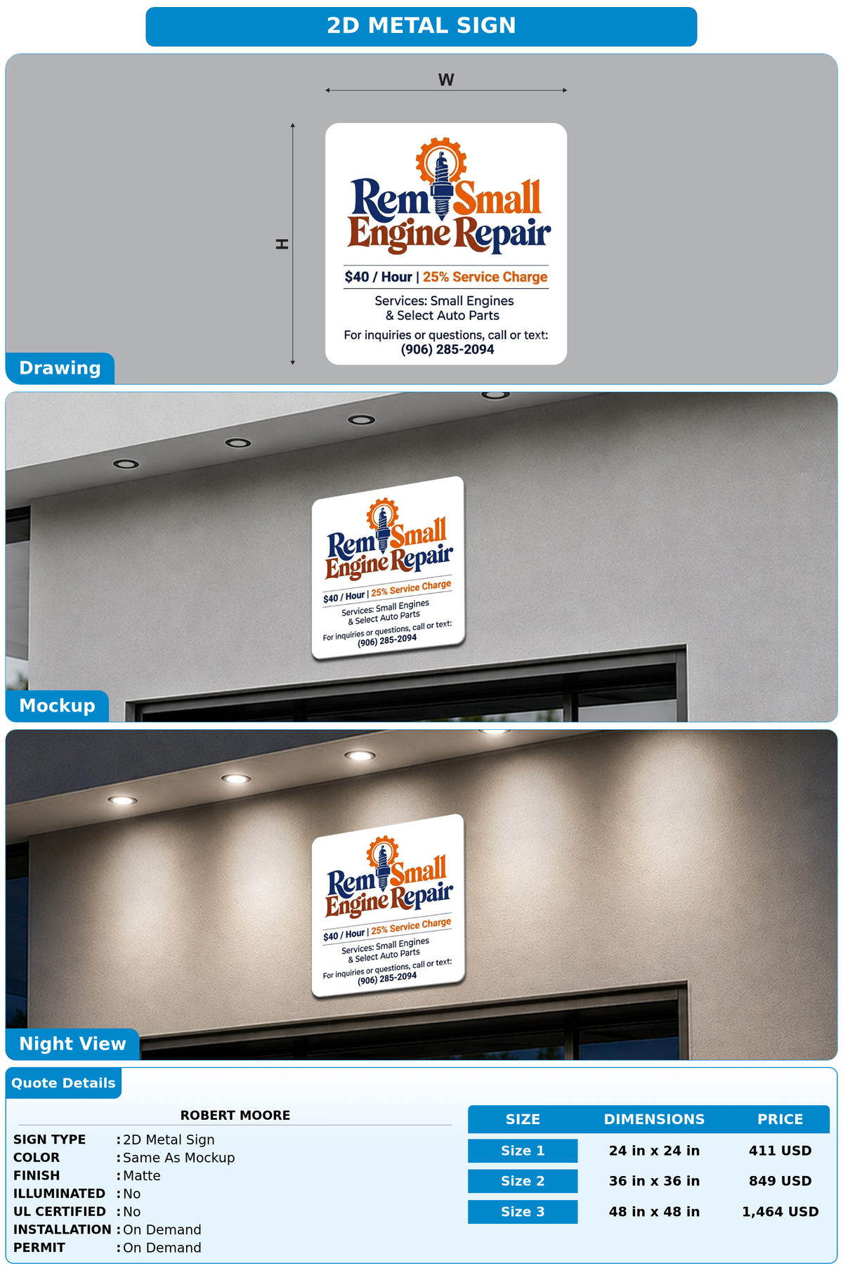 CUSTOM MOCKUP SIGN FOR Robert Moore