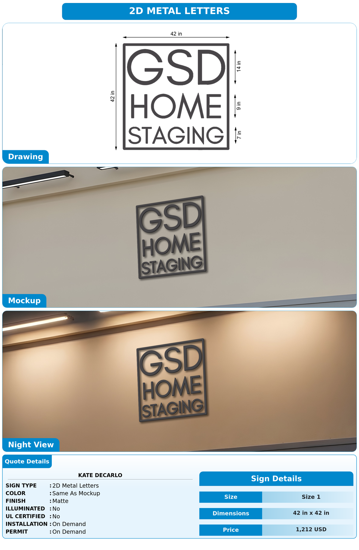 CUSTOM MOCKUP SIGN FOR Kate DeCarlo