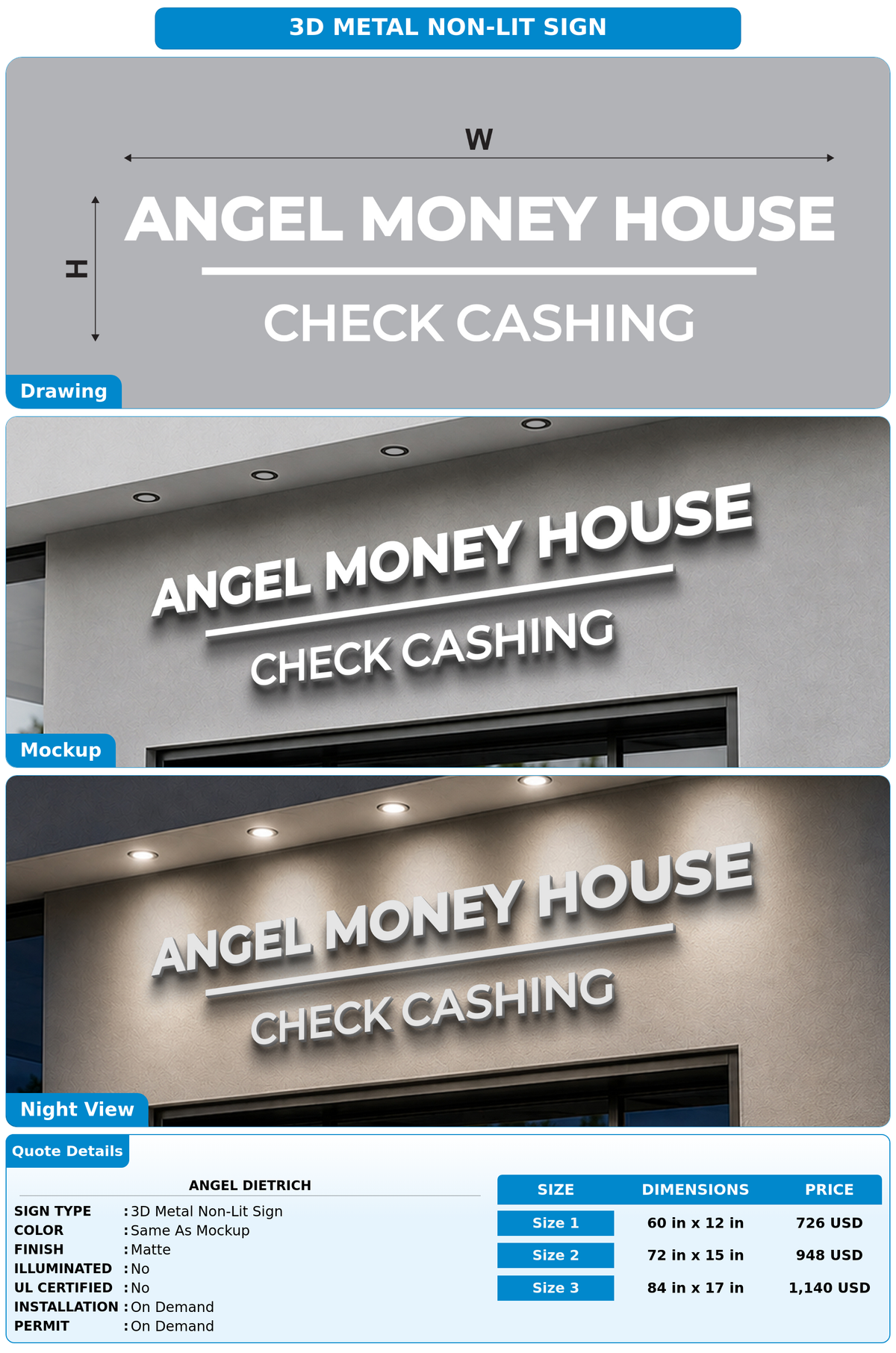 CUSTOM MOCKUP SIGN FOR Angel Dietrich
