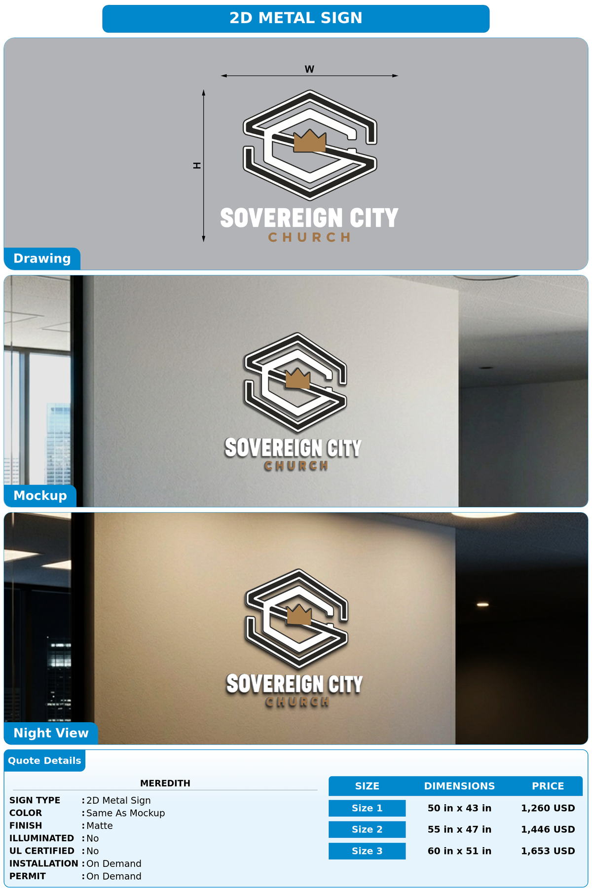 CUSTOM MOCKUP SIGN FOR Meredith