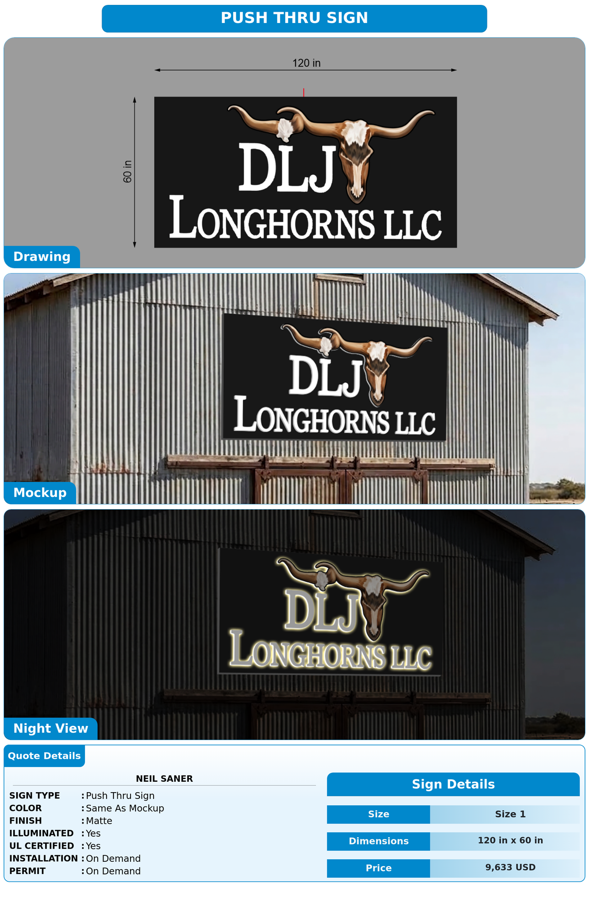 CUSTOM MOCKUP SIGN FOR Neil Saner