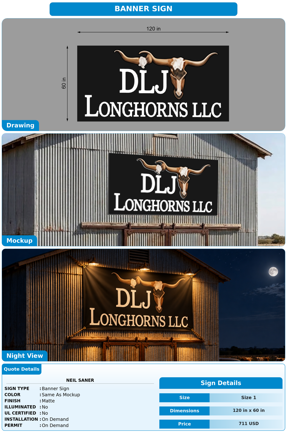 CUSTOM MOCKUP SIGN FOR Neil Saner