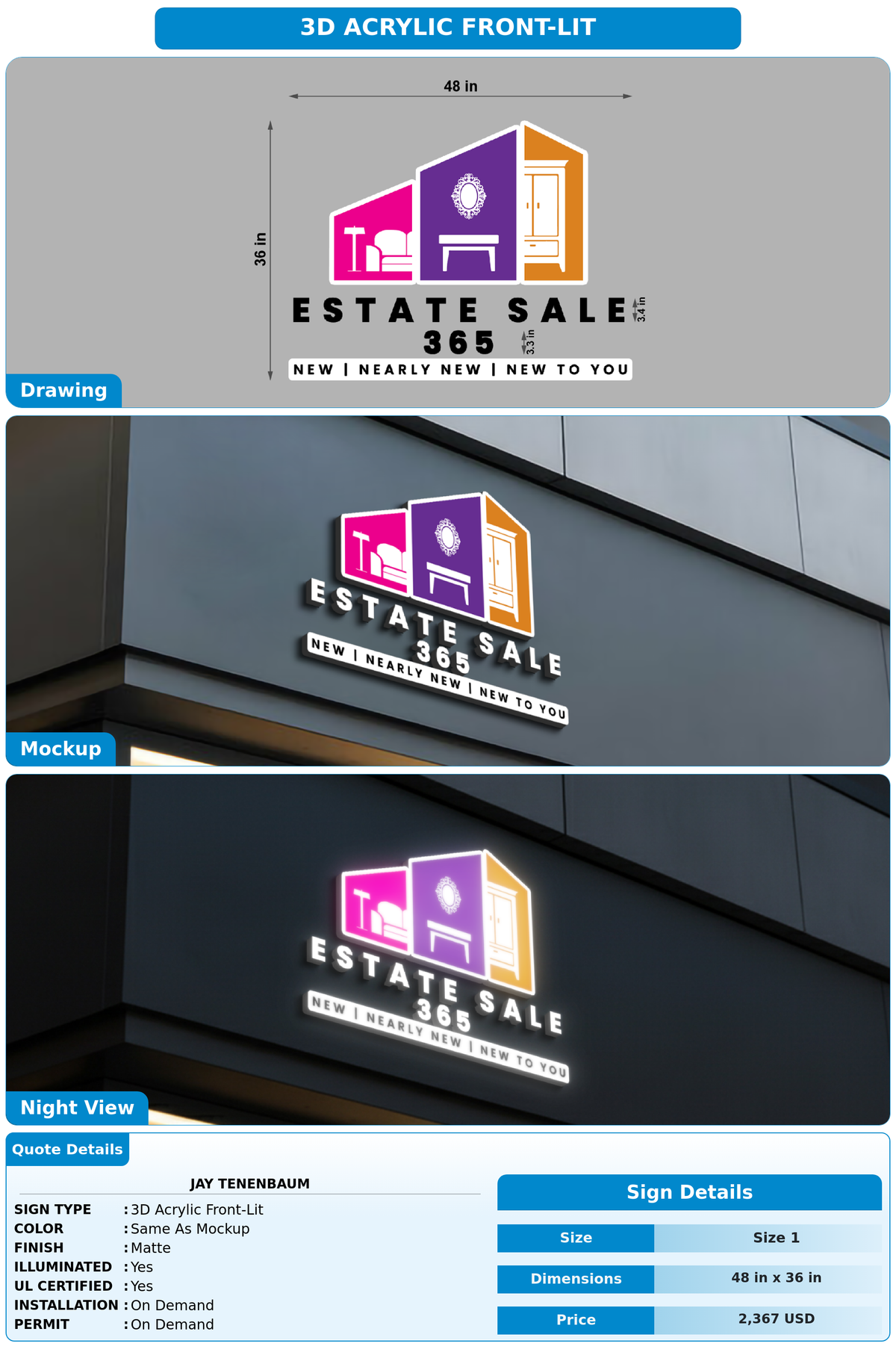 CUSTOM MOCKUP SIGN FOR Jay Tenenbaum