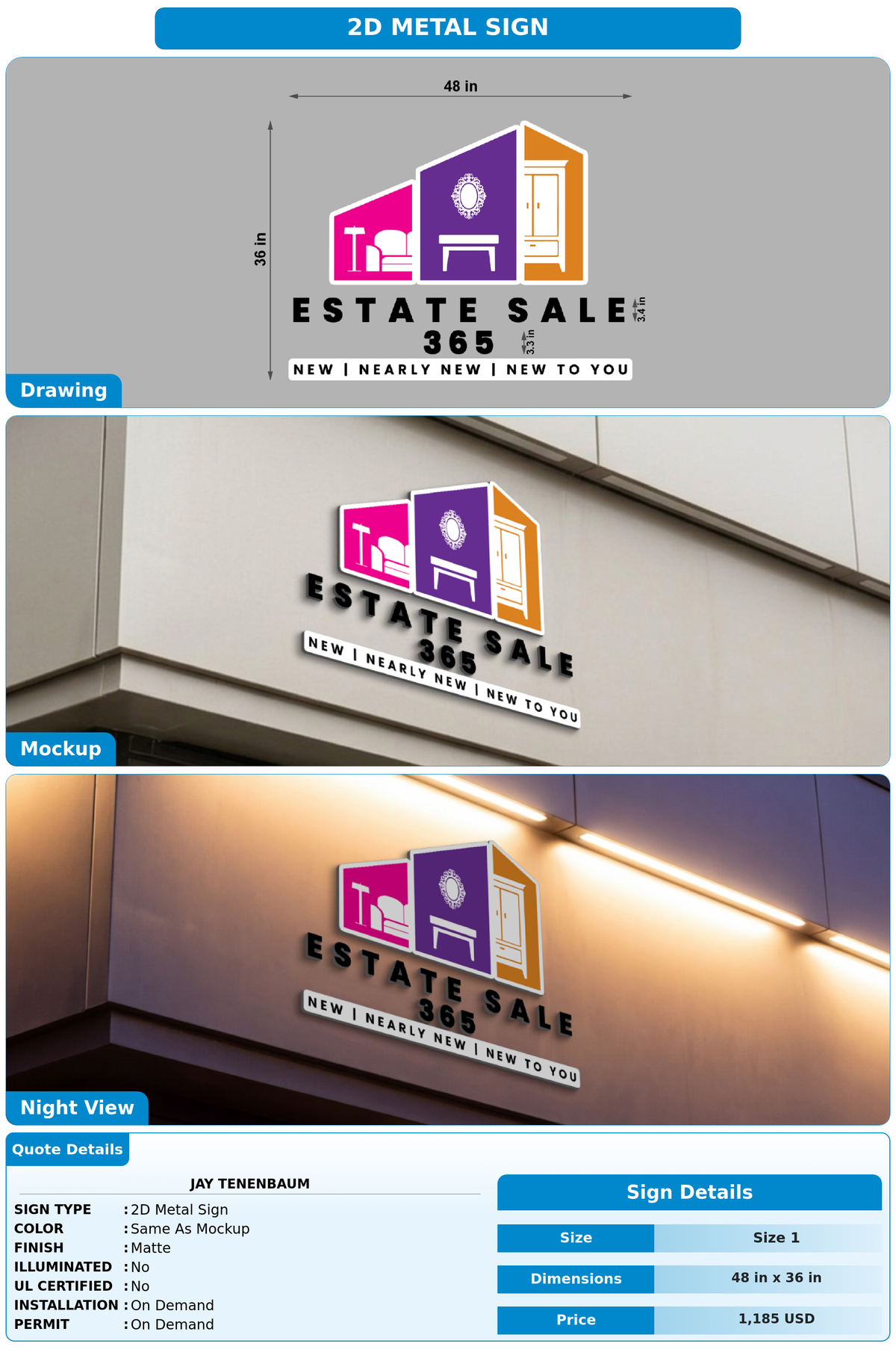 CUSTOM MOCKUP SIGN FOR Jay Tenenbaum