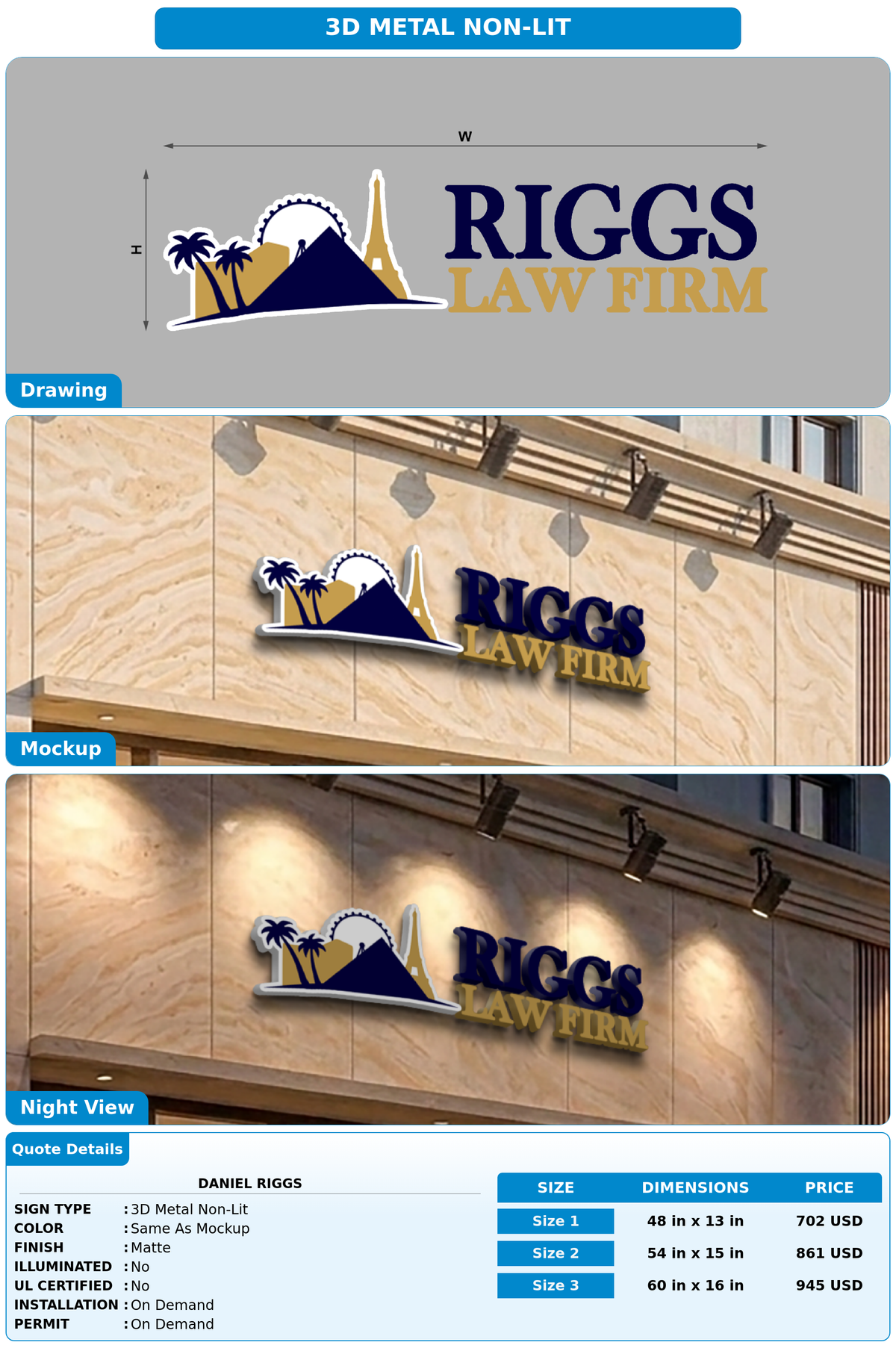CUSTOM MOCKUP SIGN FOR Daniel Riggs