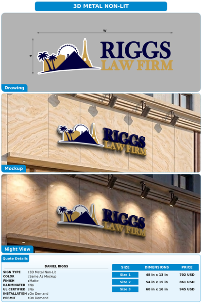 CUSTOM MOCKUP SIGN FOR Daniel Riggs