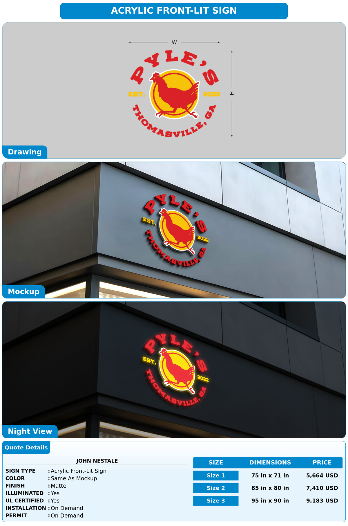CUSTOM MOCKUP SIGN FOR John Nestale