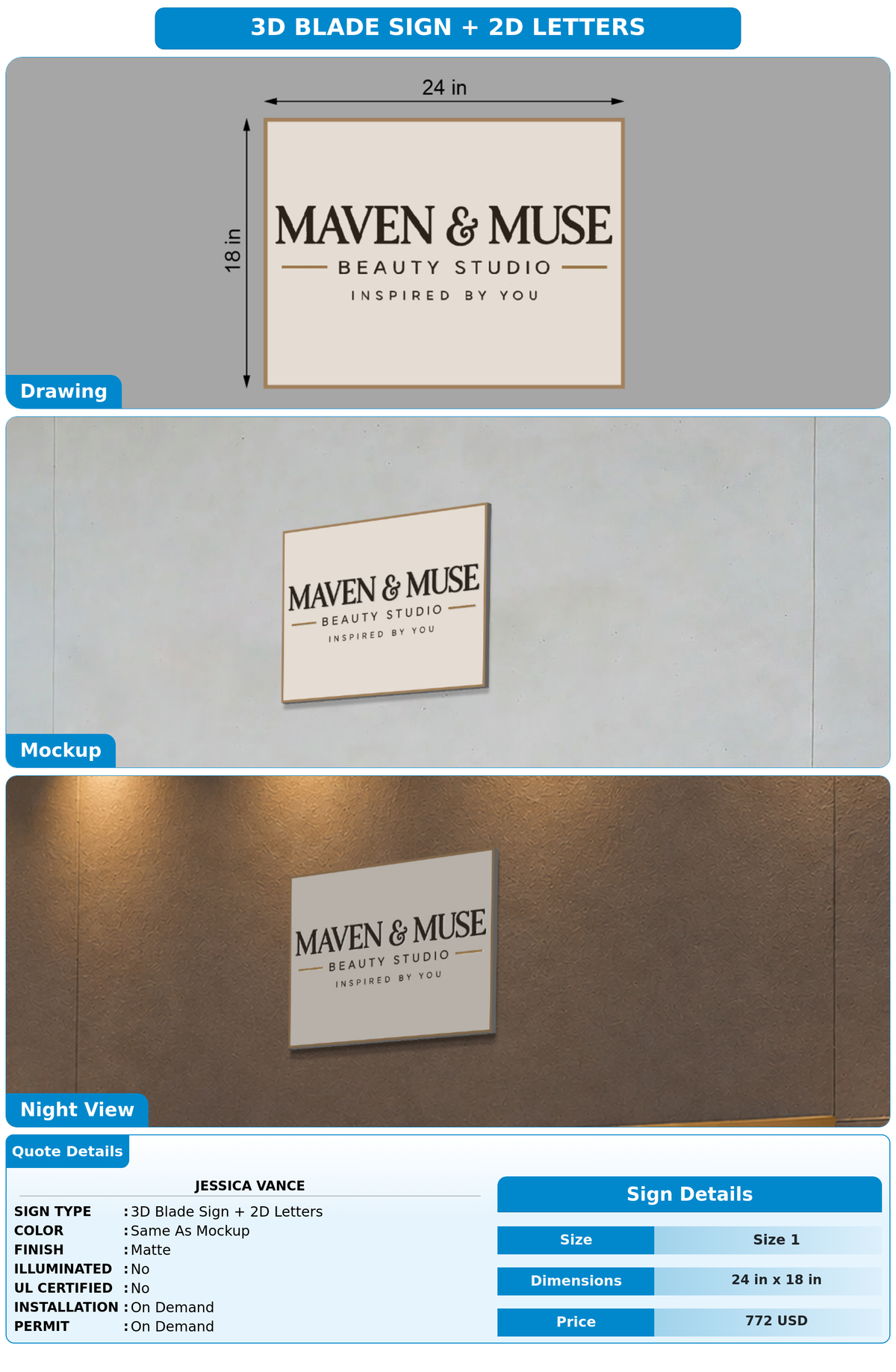 CUSTOM MOCKUP SIGN FOR Jessica Vance