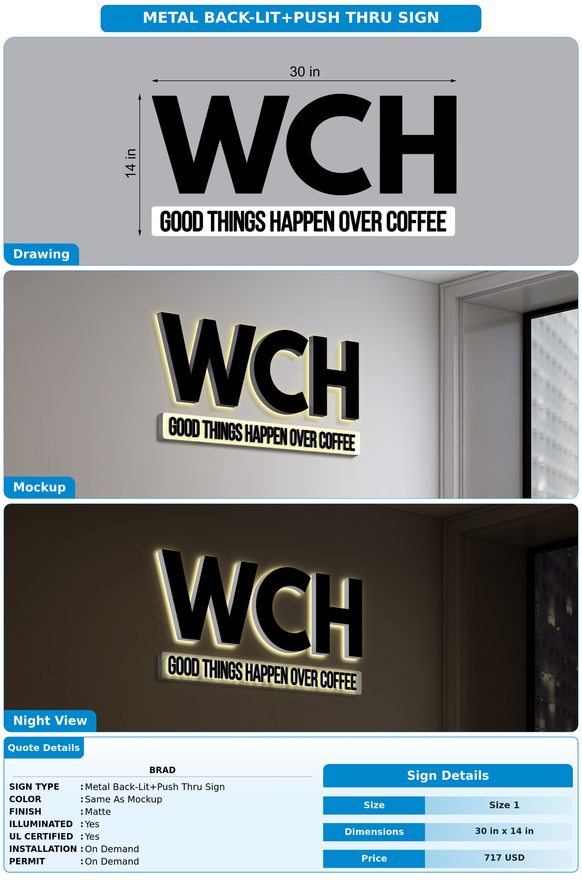 CUSTOM MOCKUP SIGN FOR Brad
