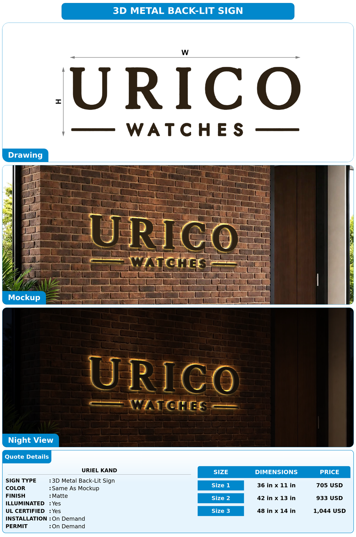 CUSTOM MOCKUP SIGN FOR Uriel kand