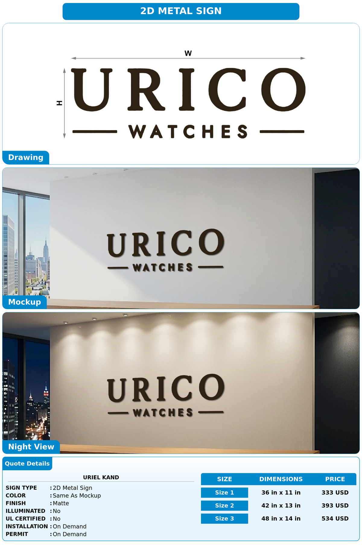 CUSTOM MOCKUP SIGN FOR Uriel kand