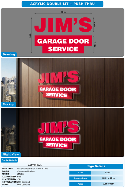 CUSTOM MOCKUP SIGN FOR Austen Vail