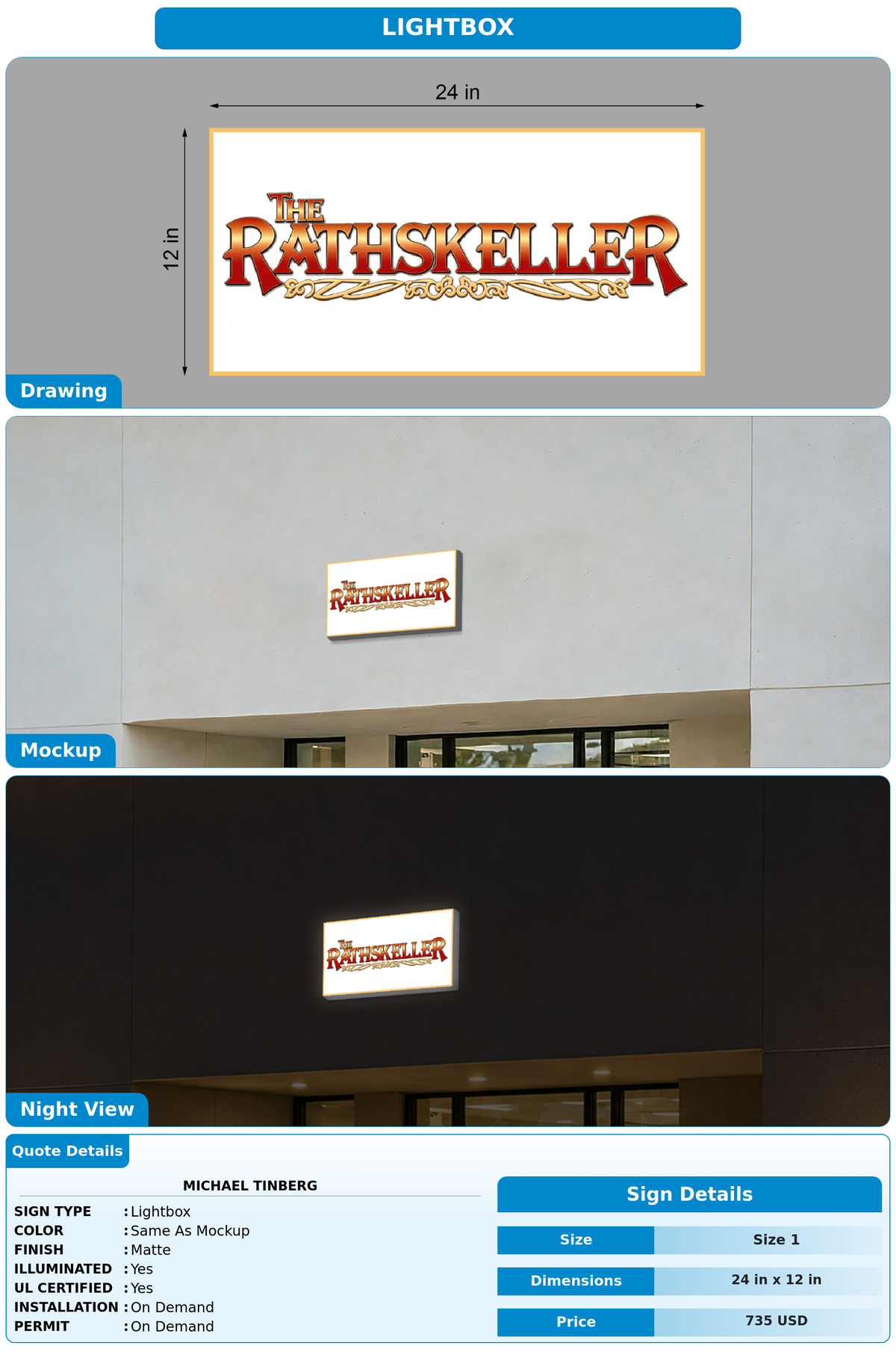 CUSTOM MOCKUP SIGN FOR Michael Tinberg