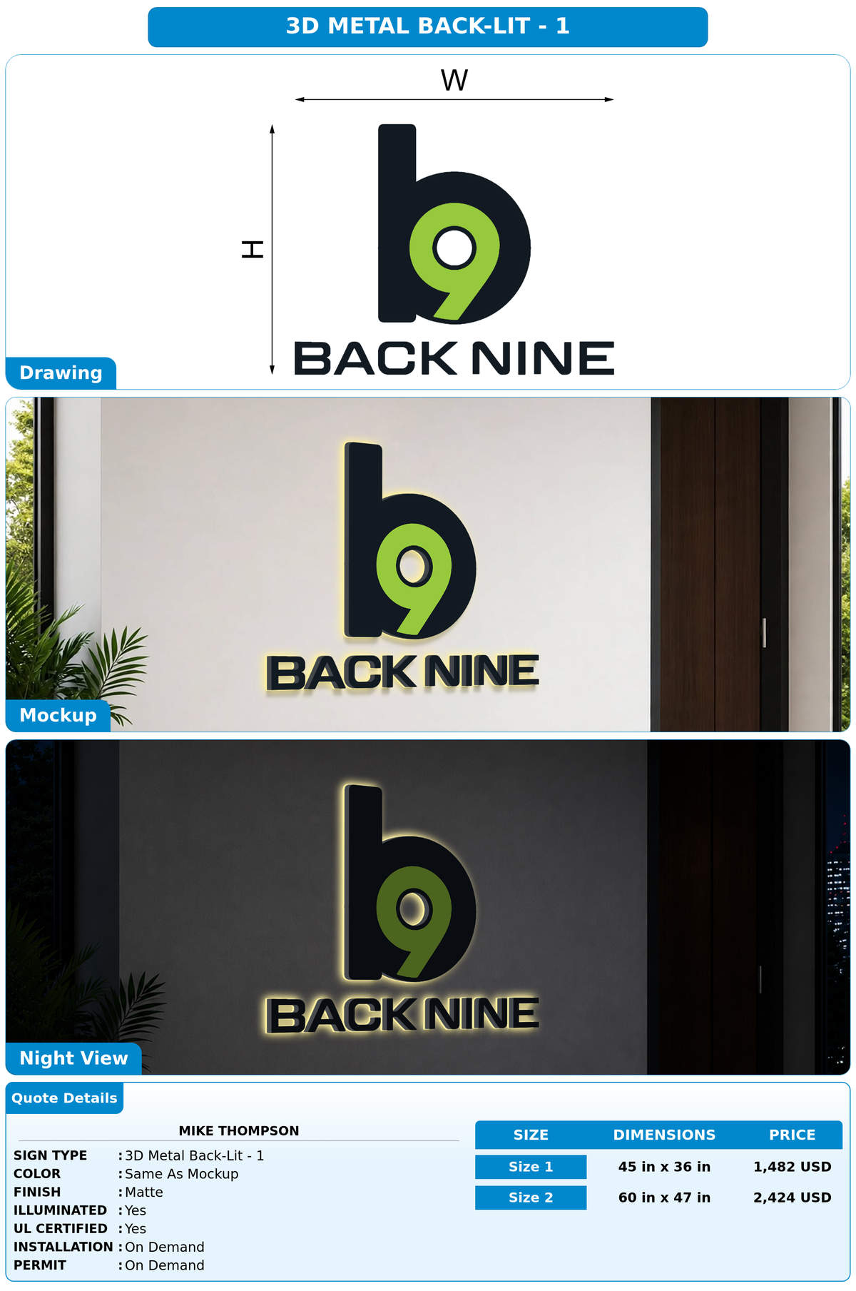 CUSTOM MOCKUP SIGN FOR Mike Thompson