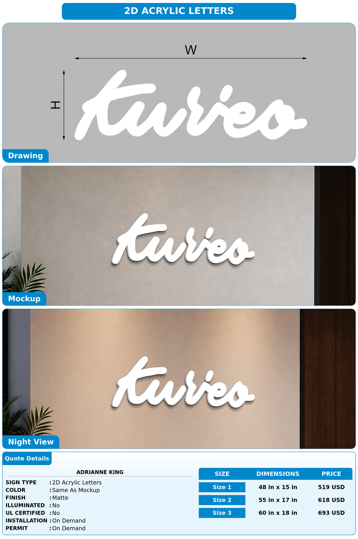 CUSTOM MOCKUP SIGN FOR Adrianne King
