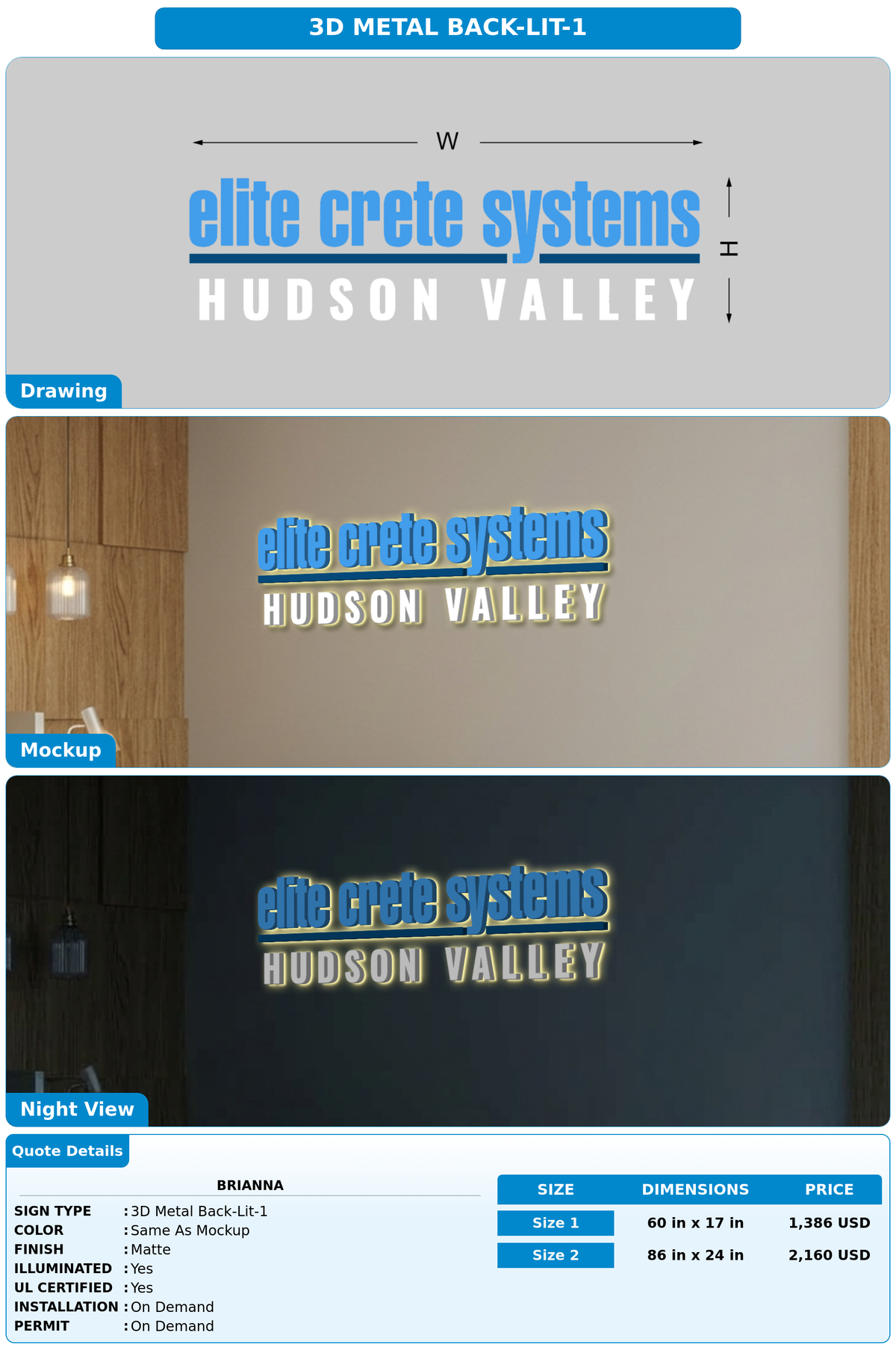 CUSTOM MOCKUP SIGN FOR Brianna