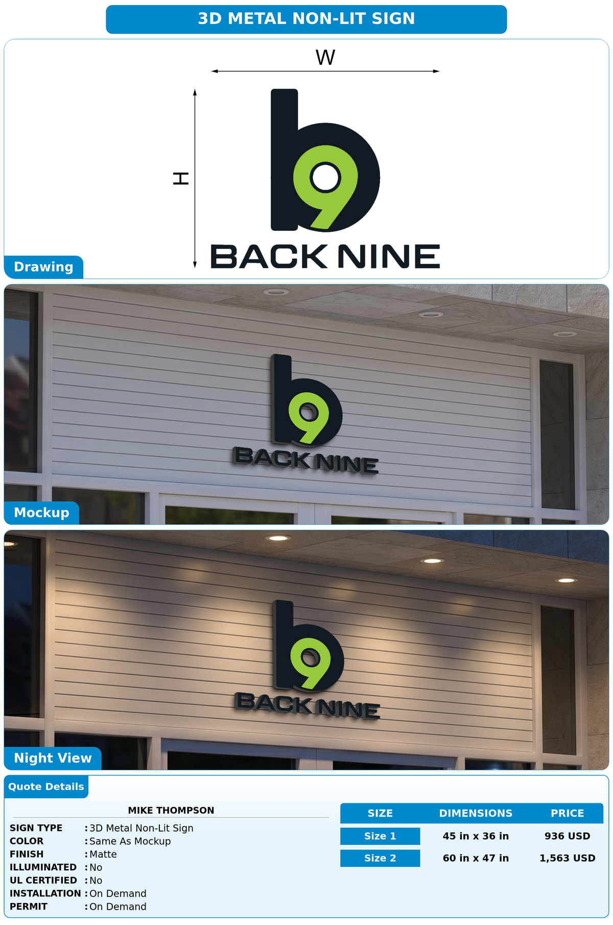 CUSTOM MOCKUP SIGN FOR Mike Thompson