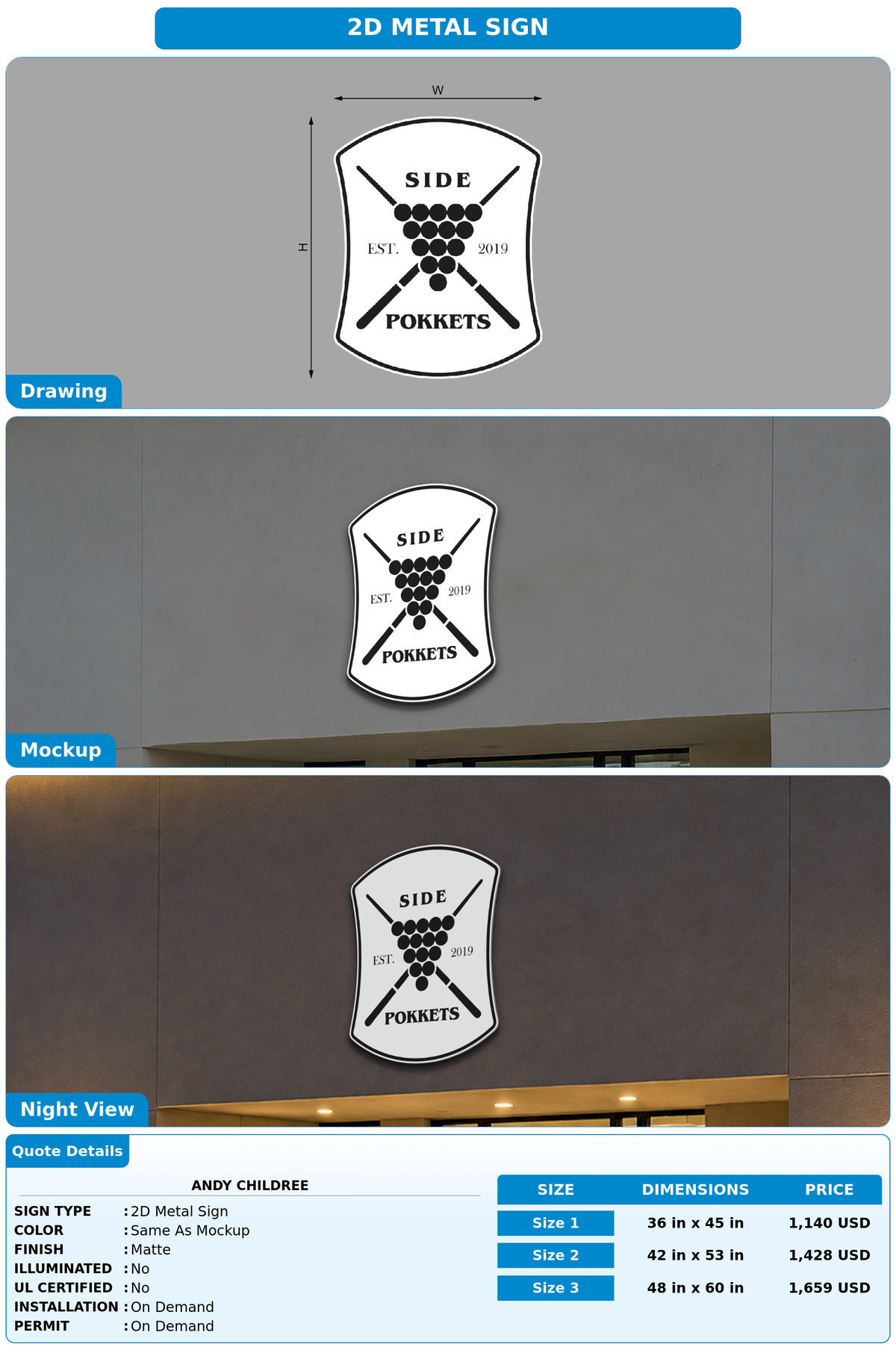 CUSTOM MOCKUP SIGN FOR Andy Childree