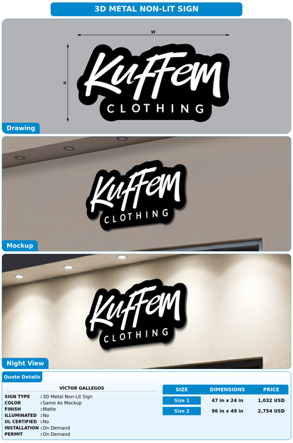 CUSTOM MOCKUP SIGN FOR Víctor gallegos