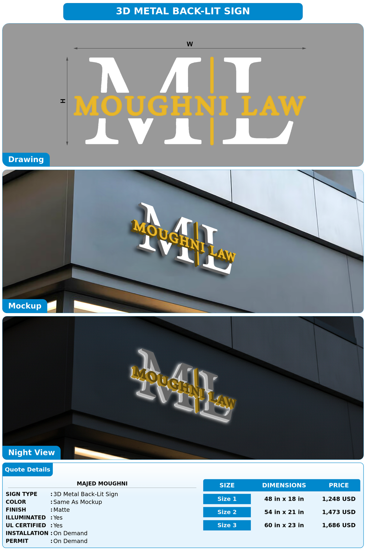 CUSTOM MOCKUP SIGN FOR Majed Moughni