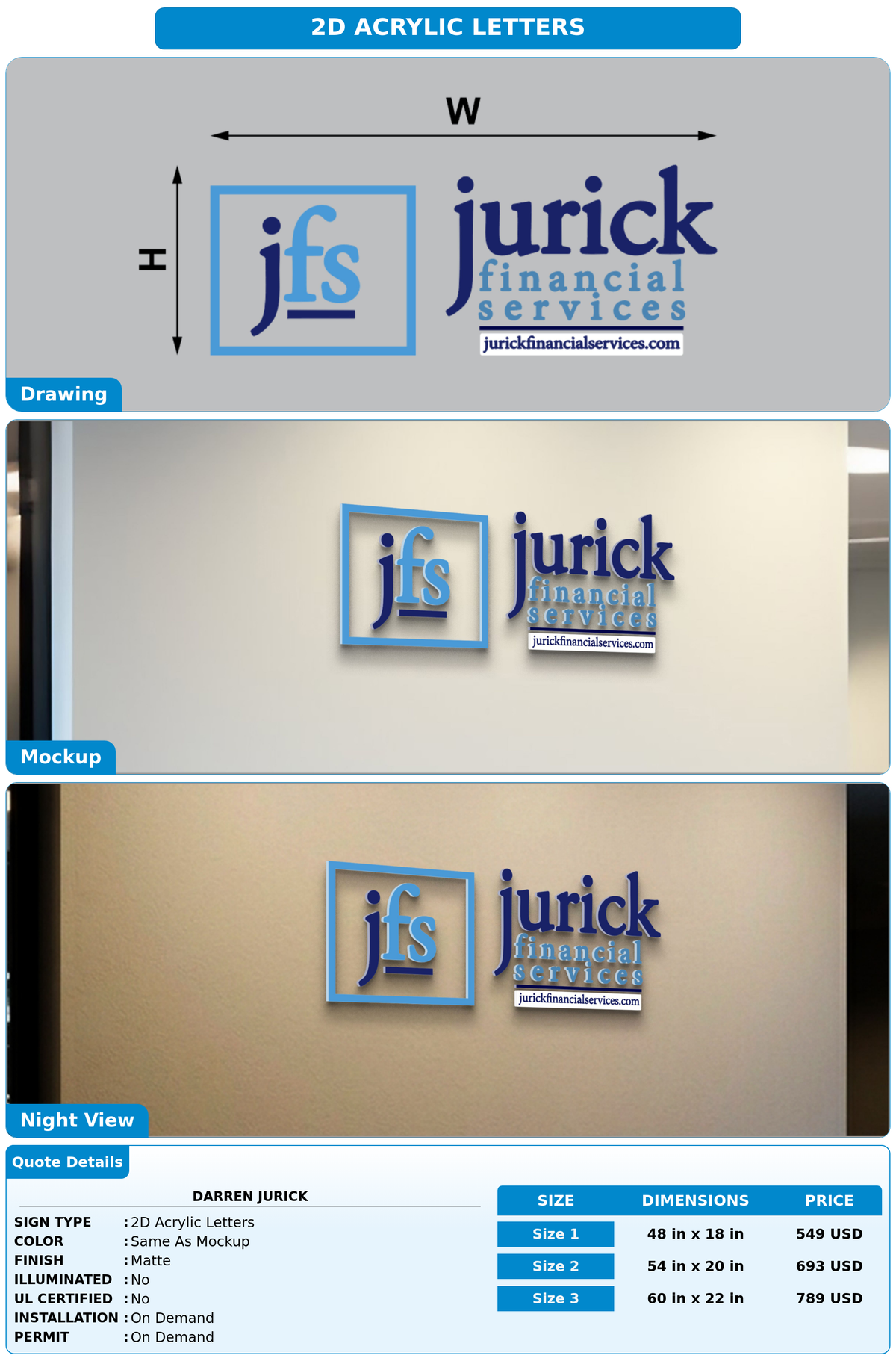 CUSTOM MOCKUP SIGN FOR Darren Jurick