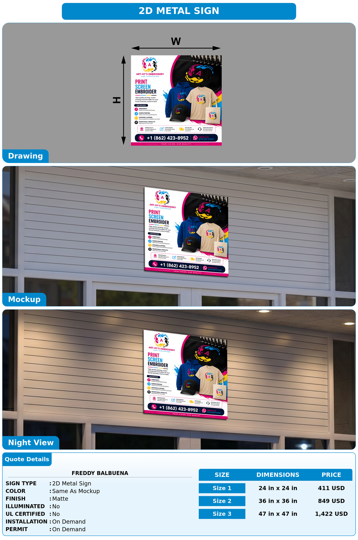 CUSTOM MOCKUP SIGN FOR Freddy Balbuena