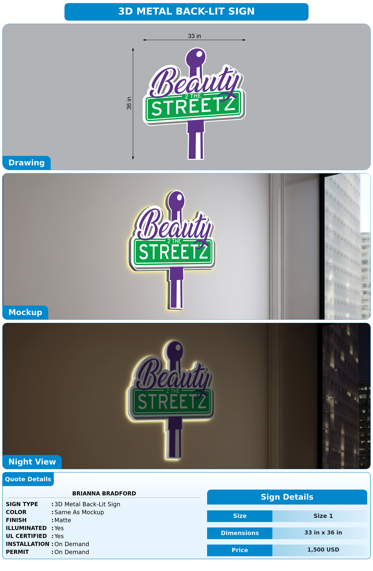 CUSTOM MOCKUP SIGN FOR Brianna Bradford