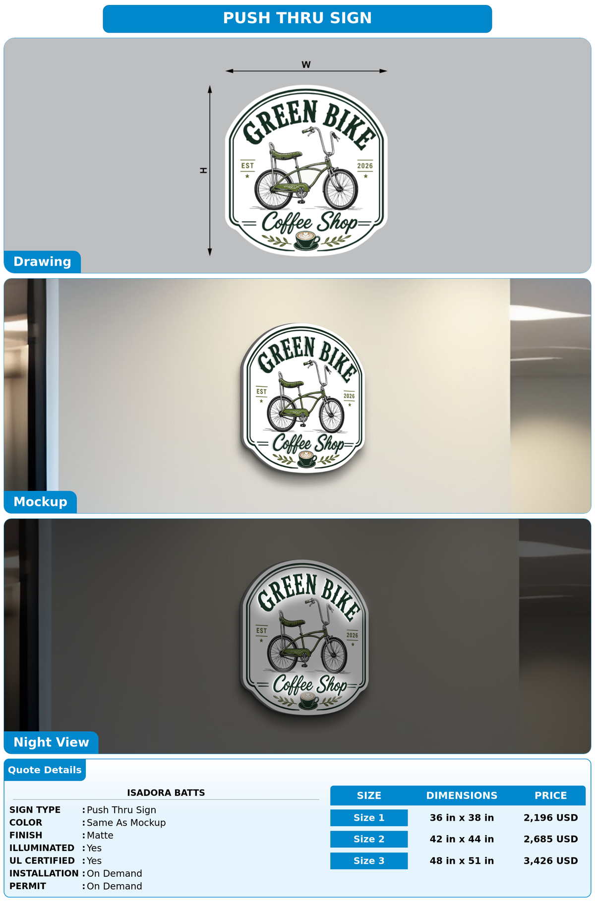 CUSTOM MOCKUP SIGN FOR Isadora Batts