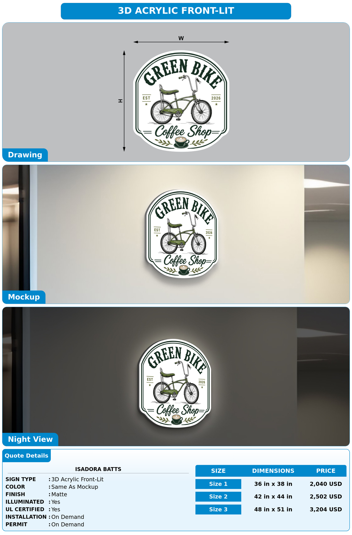 CUSTOM MOCKUP SIGN FOR Isadora Batts