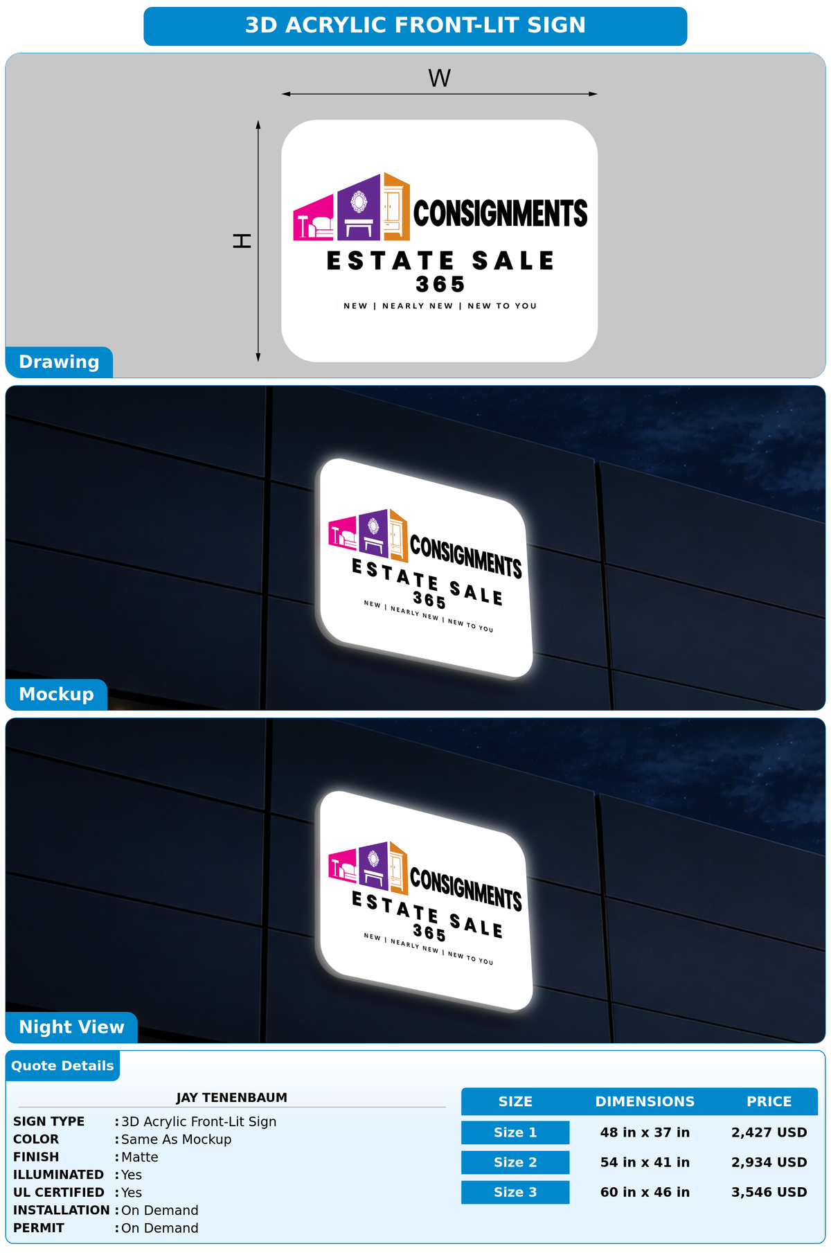 CUSTOM MOCKUP SIGN FOR Jay Tenenbaum