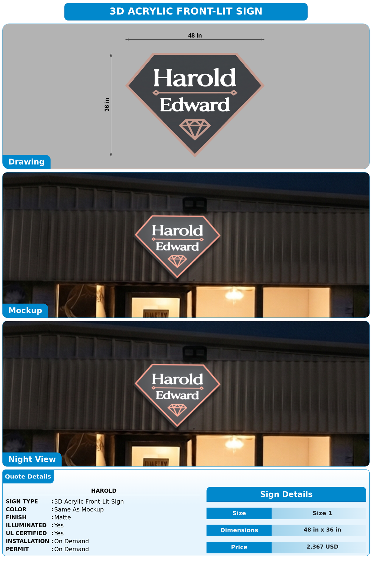 CUSTOM MOCKUP SIGN FOR Harold
