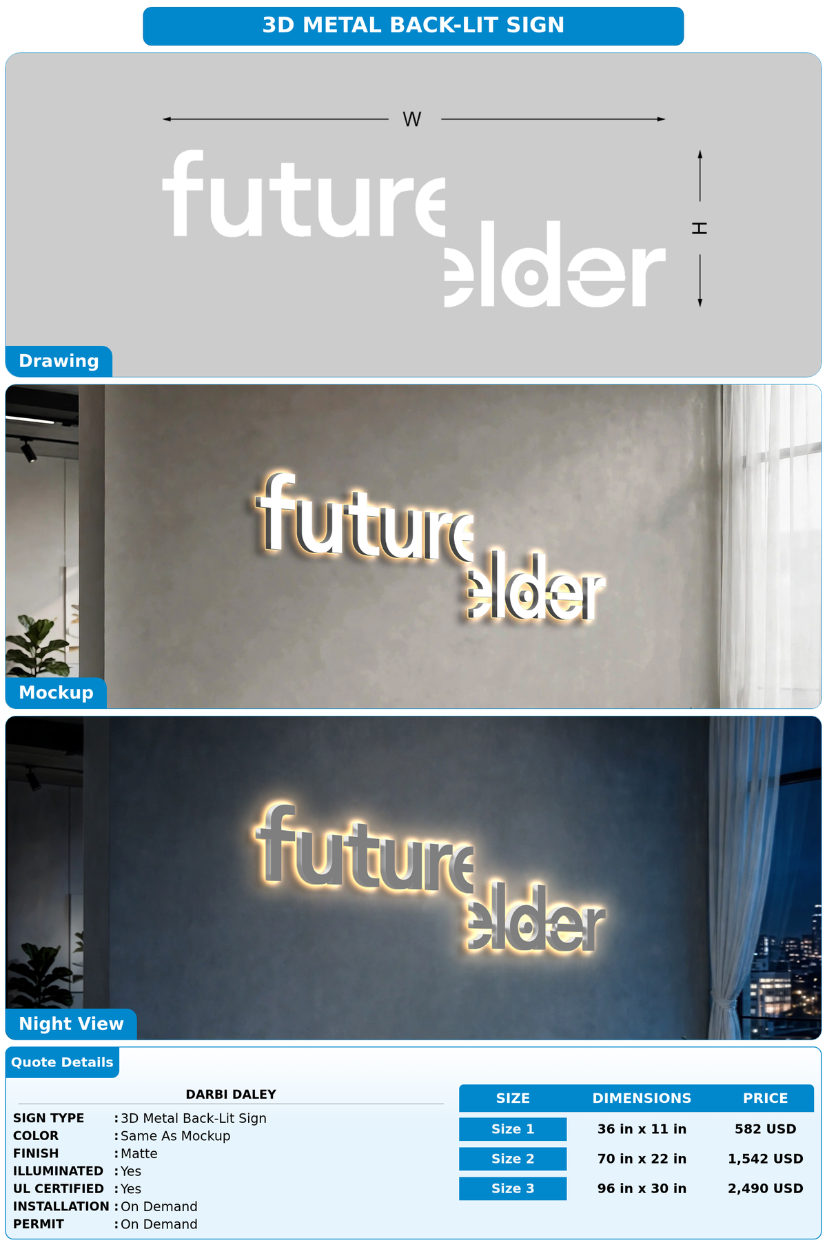 CUSTOM MOCKUP SIGN FOR darbi daley