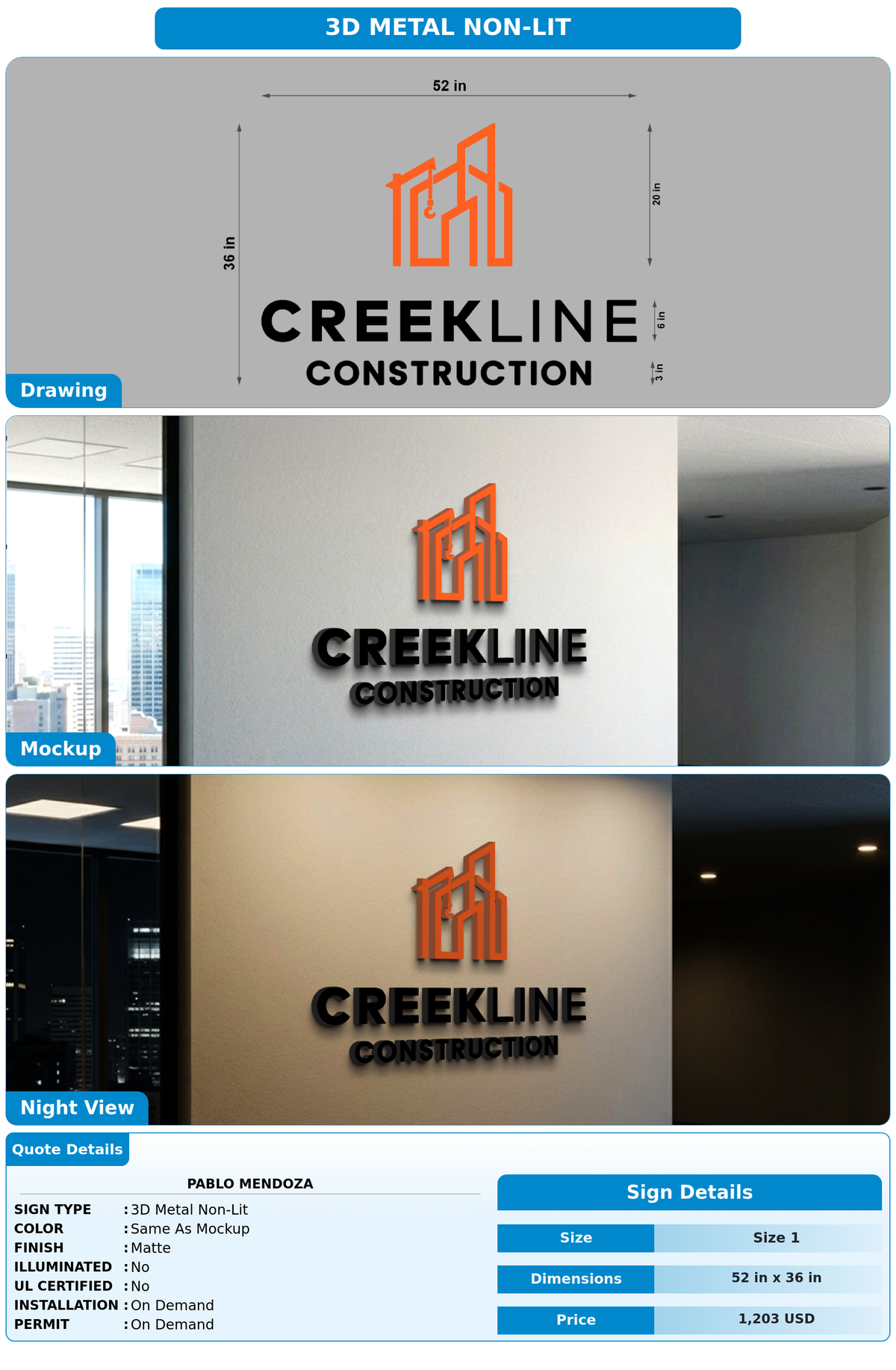 CUSTOM MOCKUP SIGN FOR Pablo Mendoza