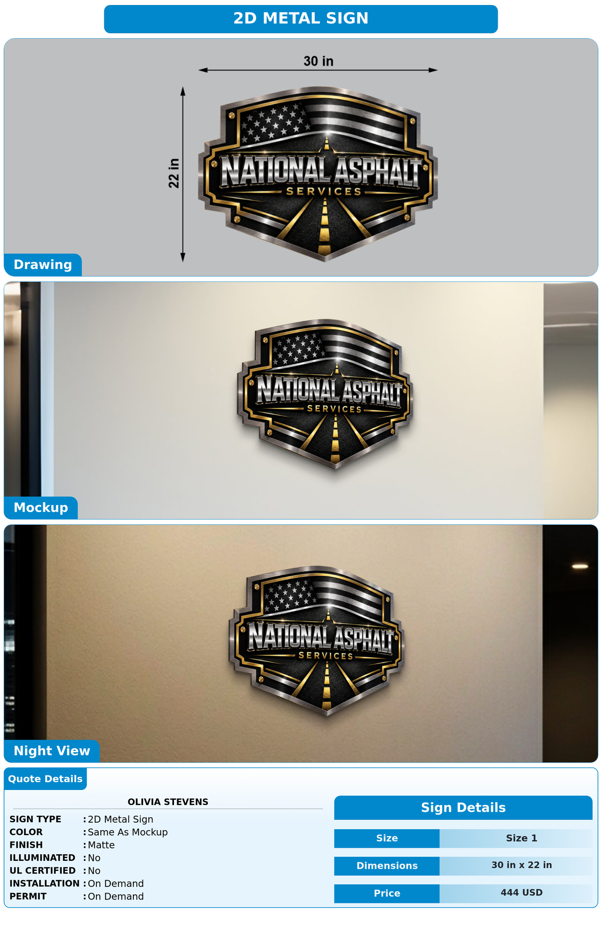 CUSTOM MOCKUP SIGN FOR Olivia Stevens