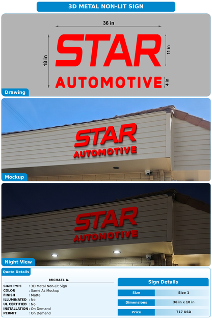 CUSTOM MOCKUP SIGN FOR Michael A.