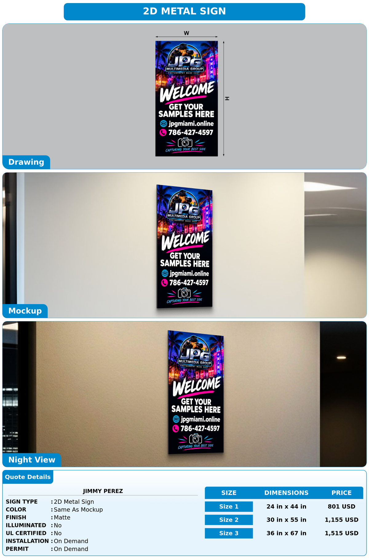 CUSTOM MOCKUP SIGN FOR Jimmy Perez