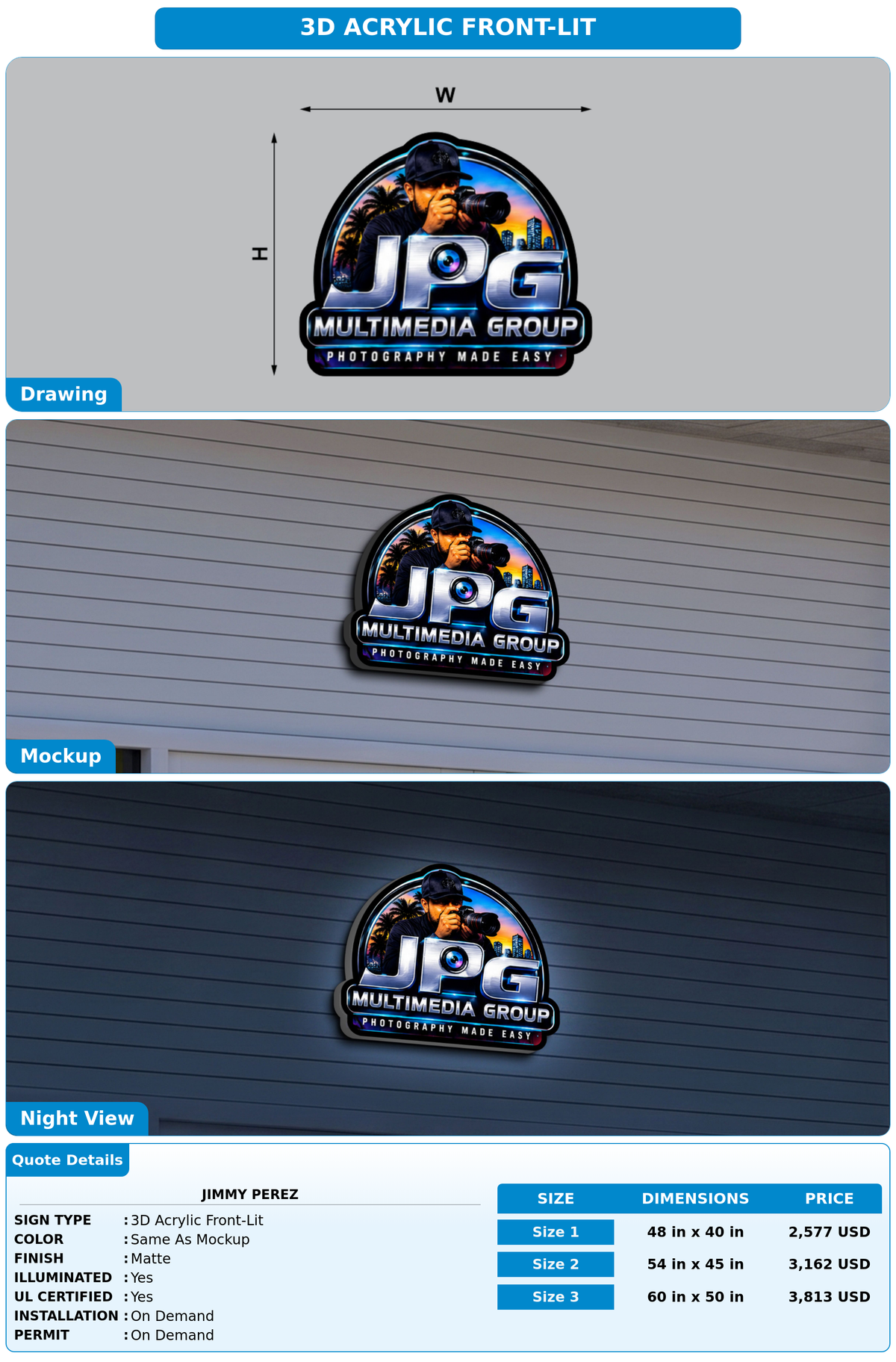 CUSTOM MOCKUP SIGN FOR Jimmy Perez