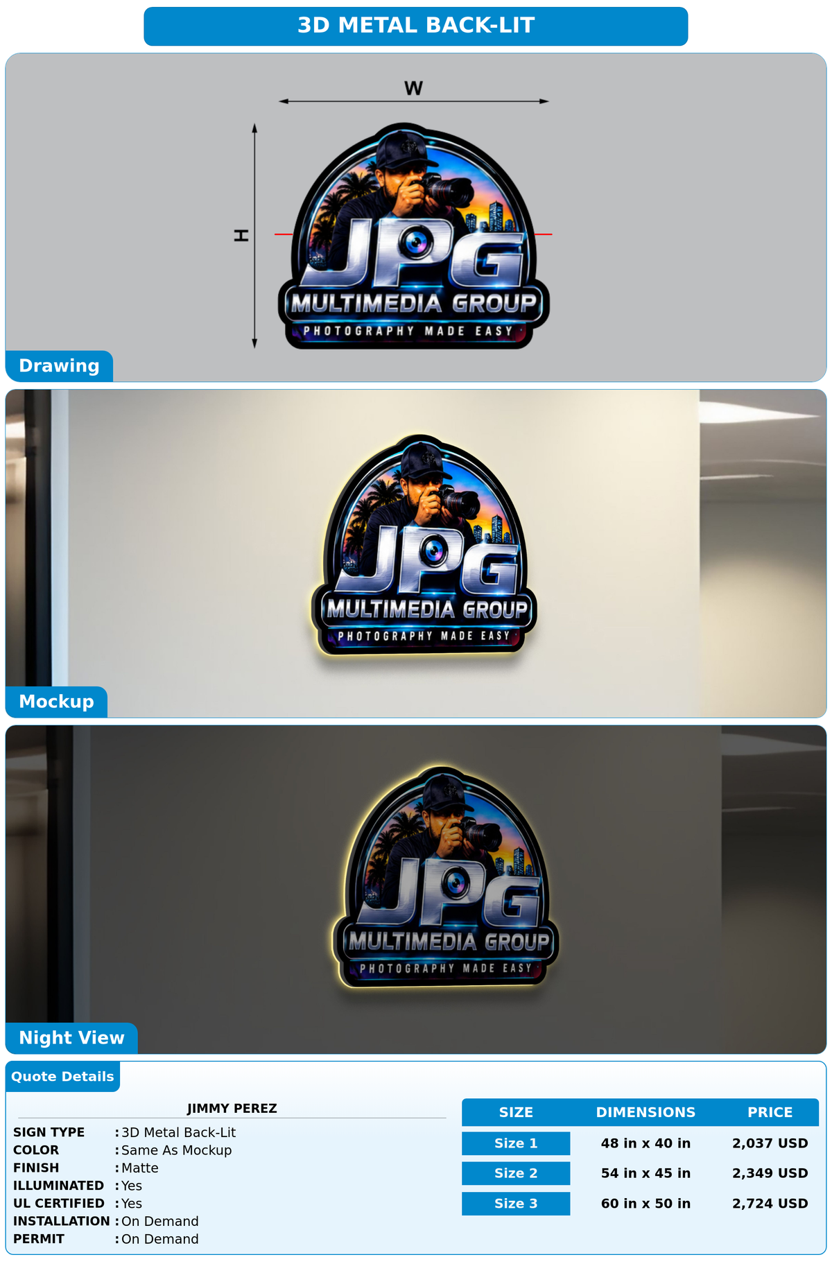 CUSTOM MOCKUP SIGN FOR Jimmy Perez