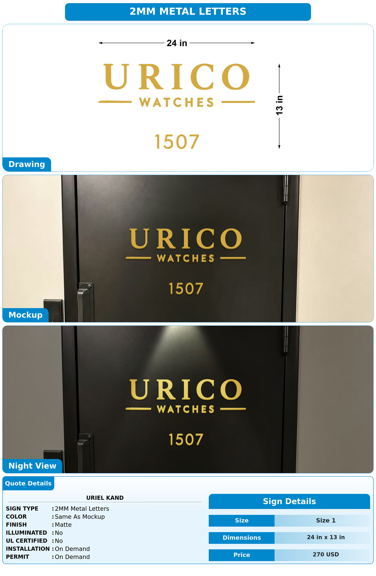 CUSTOM MOCKUP SIGN FOR Uriel kand