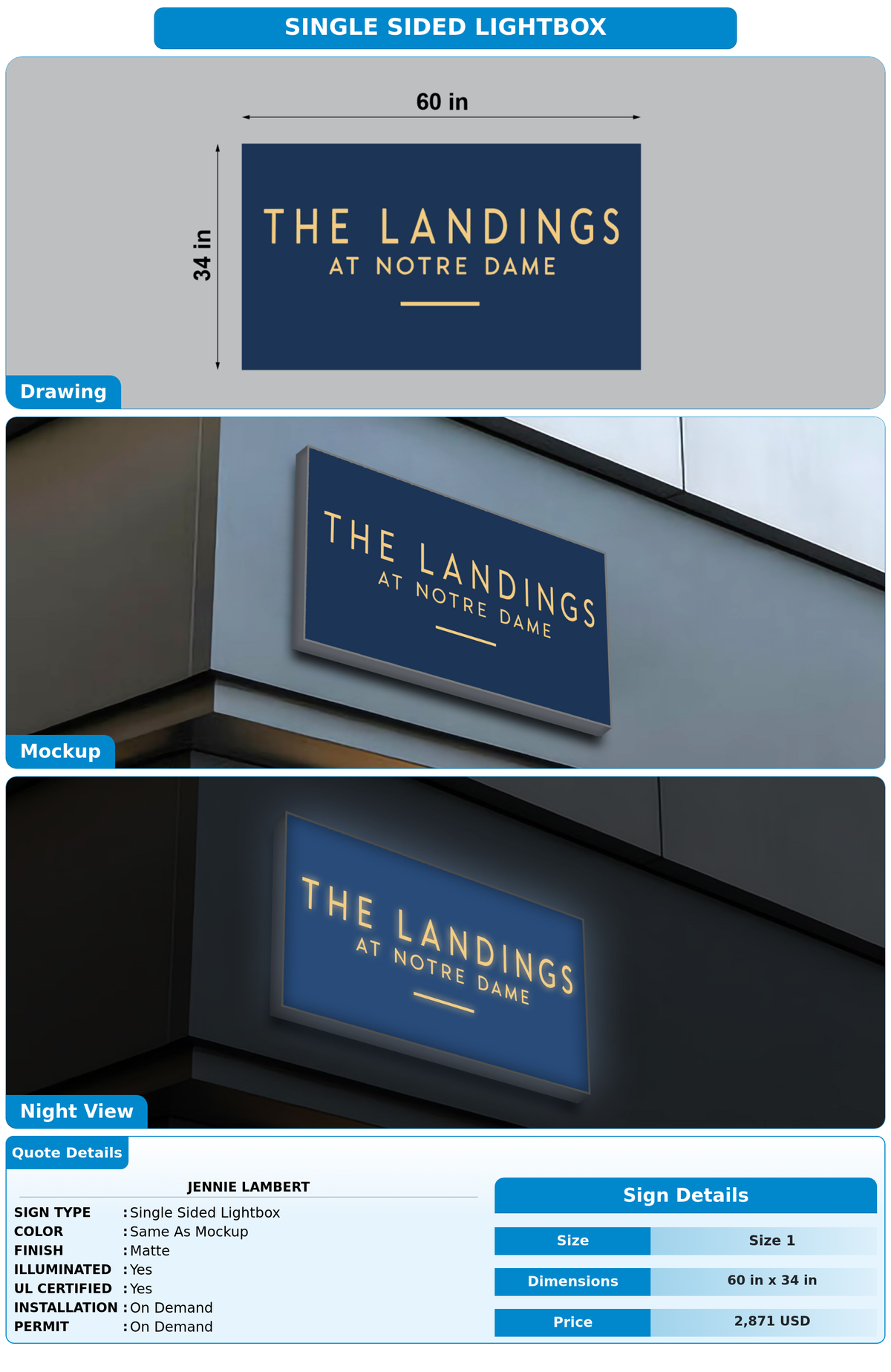CUSTOM MOCKUP SIGN FOR Jennie Lambert