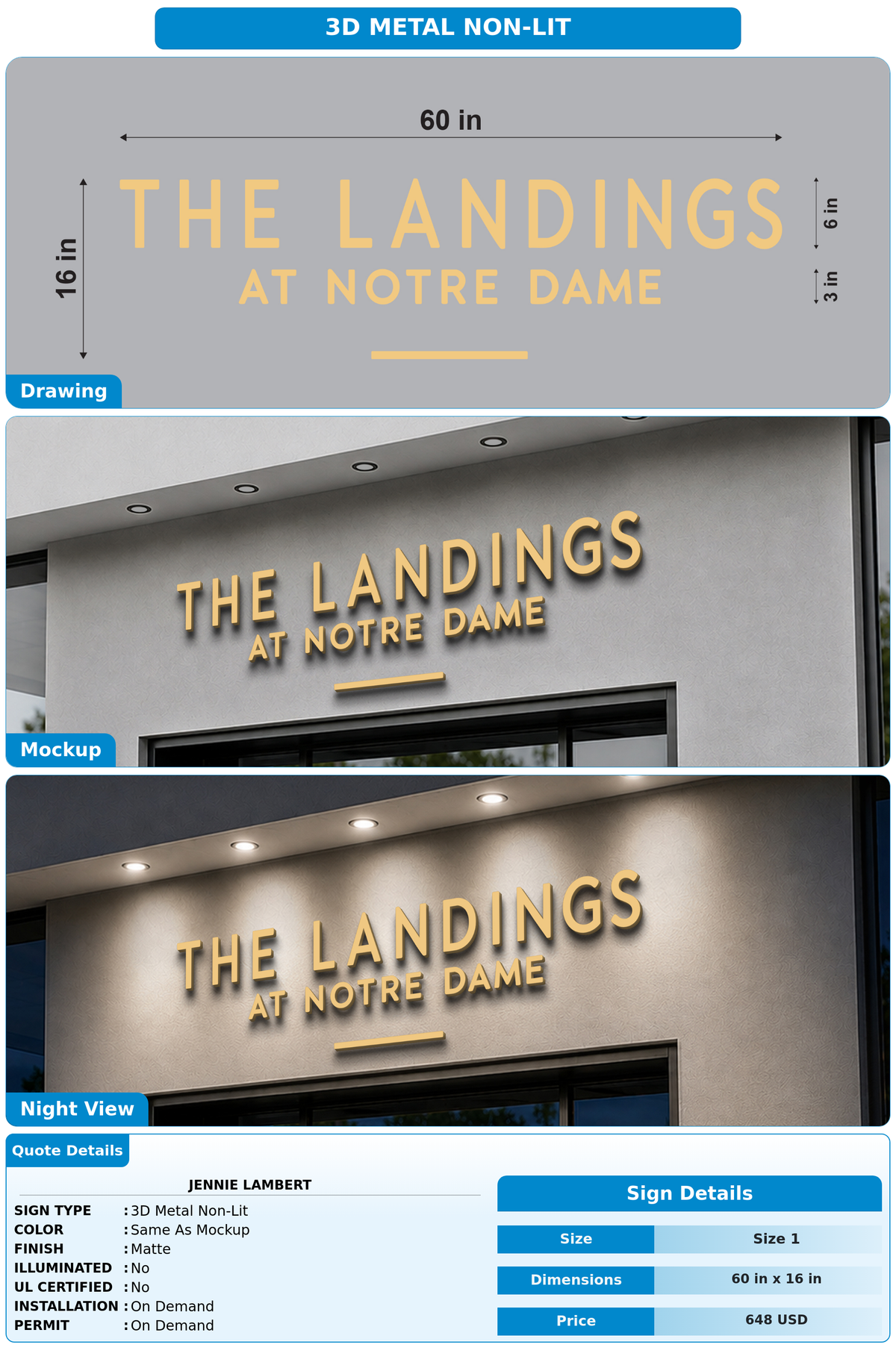 CUSTOM MOCKUP SIGN FOR Jennie Lambert