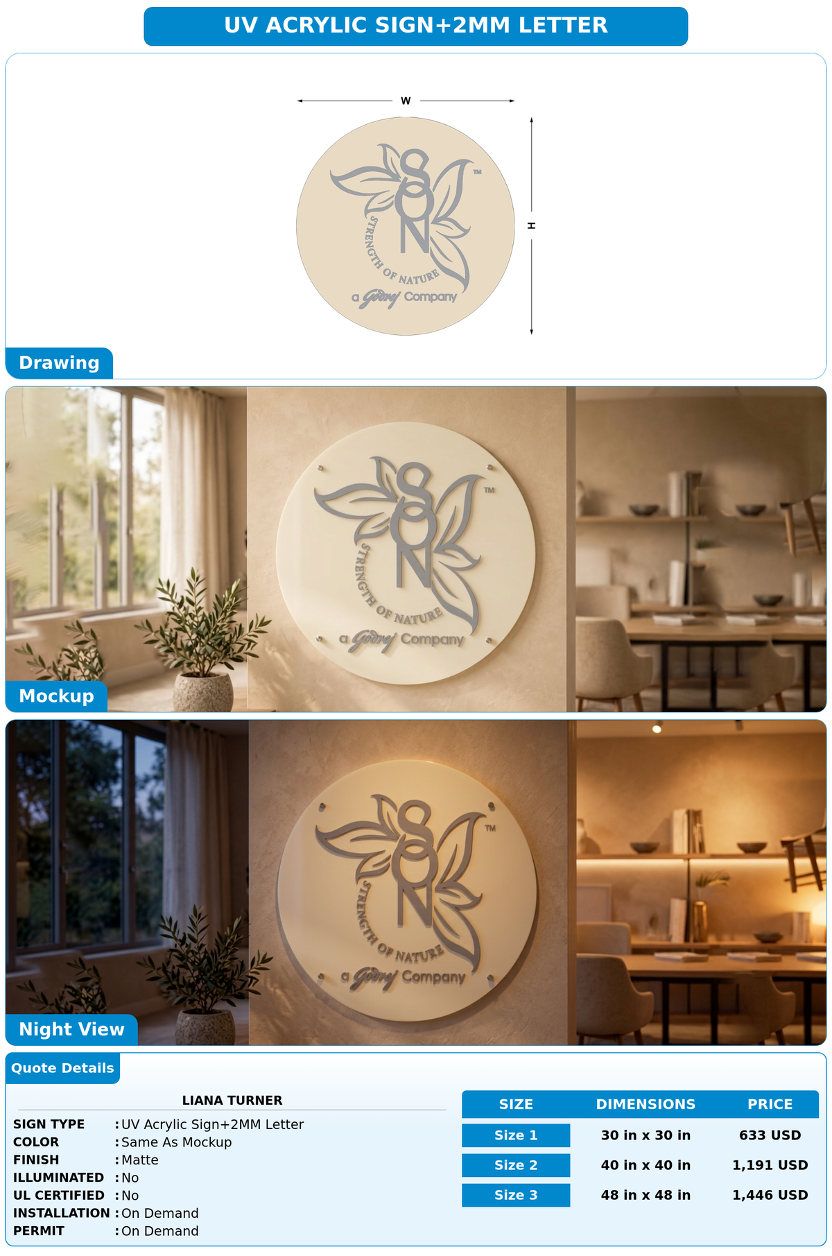 CUSTOM MOCKUP SIGN FOR Liana Turner