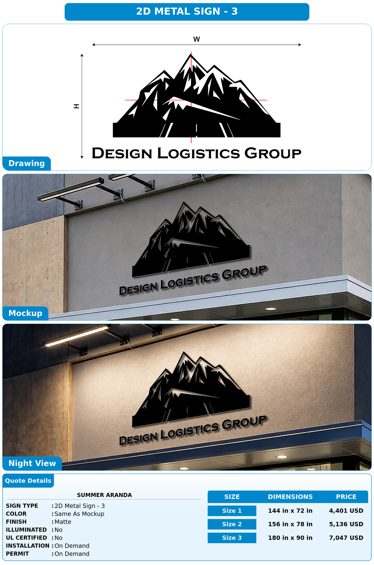 CUSTOM MOCKUP SIGN FOR Summer Aranda