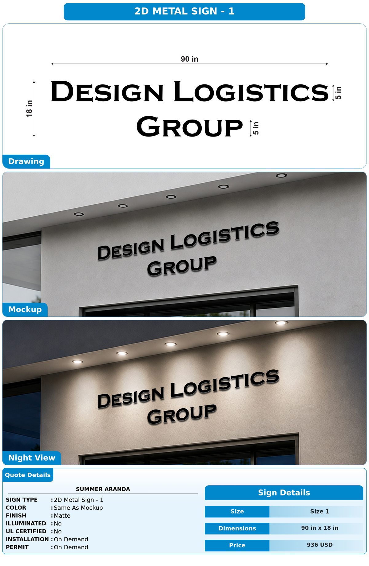 CUSTOM MOCKUP SIGN FOR Summer Aranda