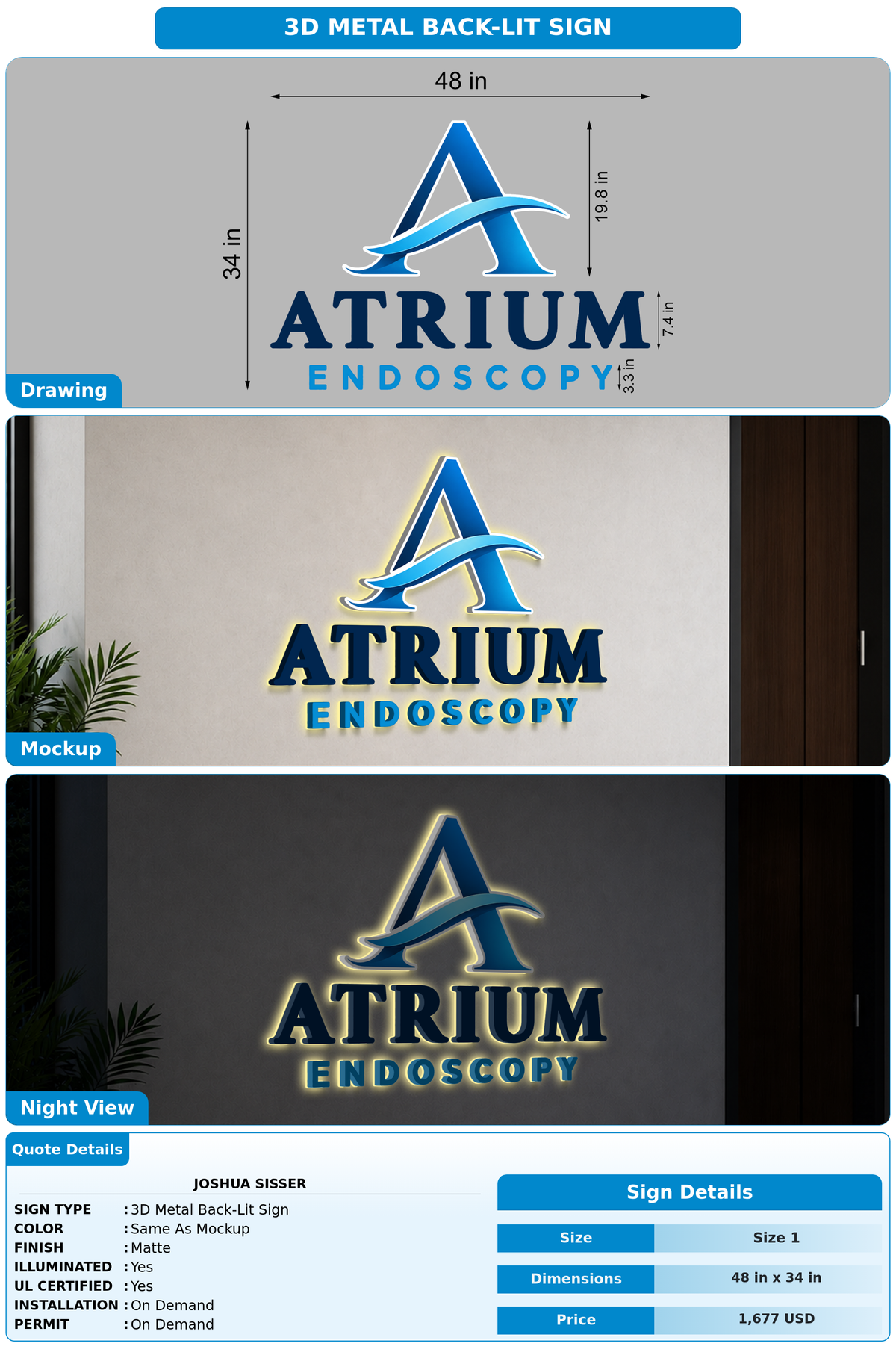 CUSTOM MOCKUP SIGN FOR Joshua Sisser