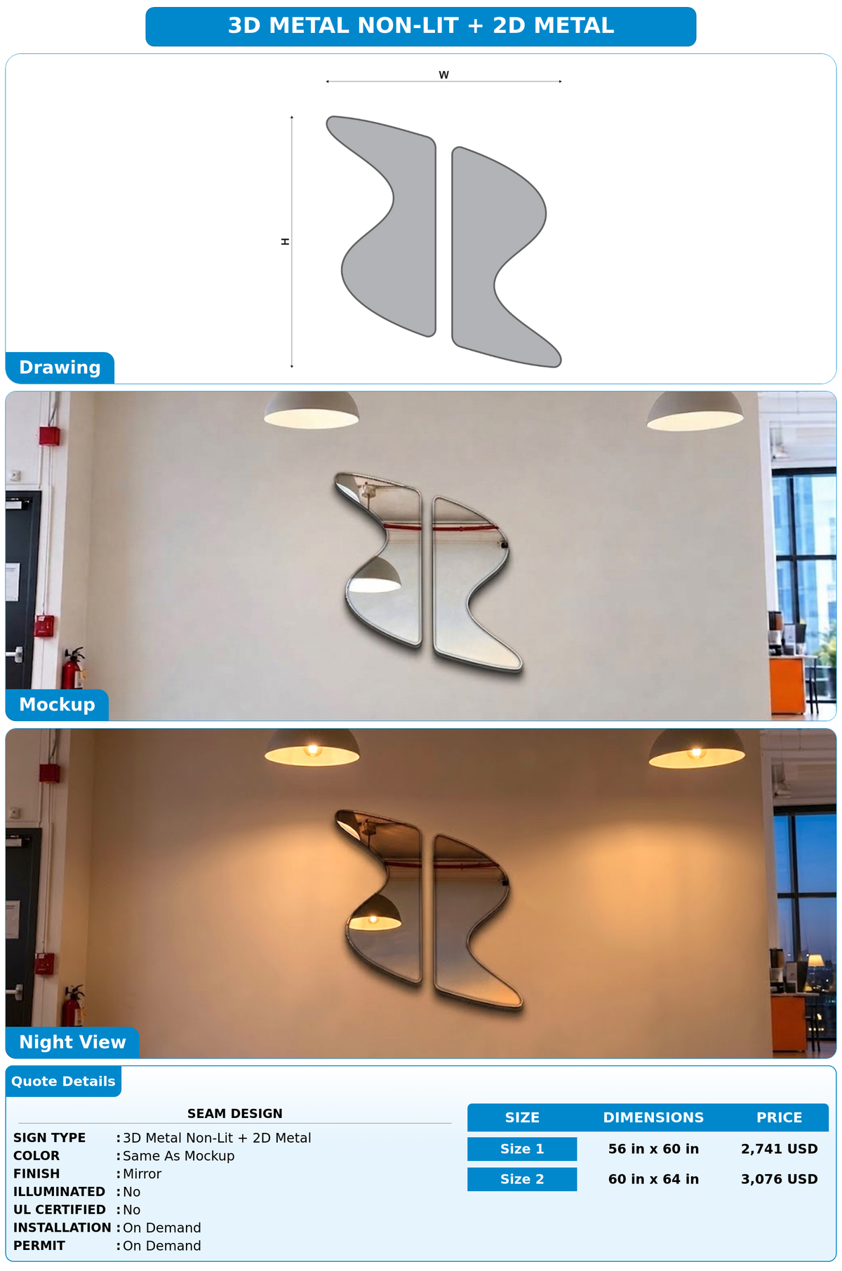 CUSTOM MOCKUP SIGN FOR Seam Design