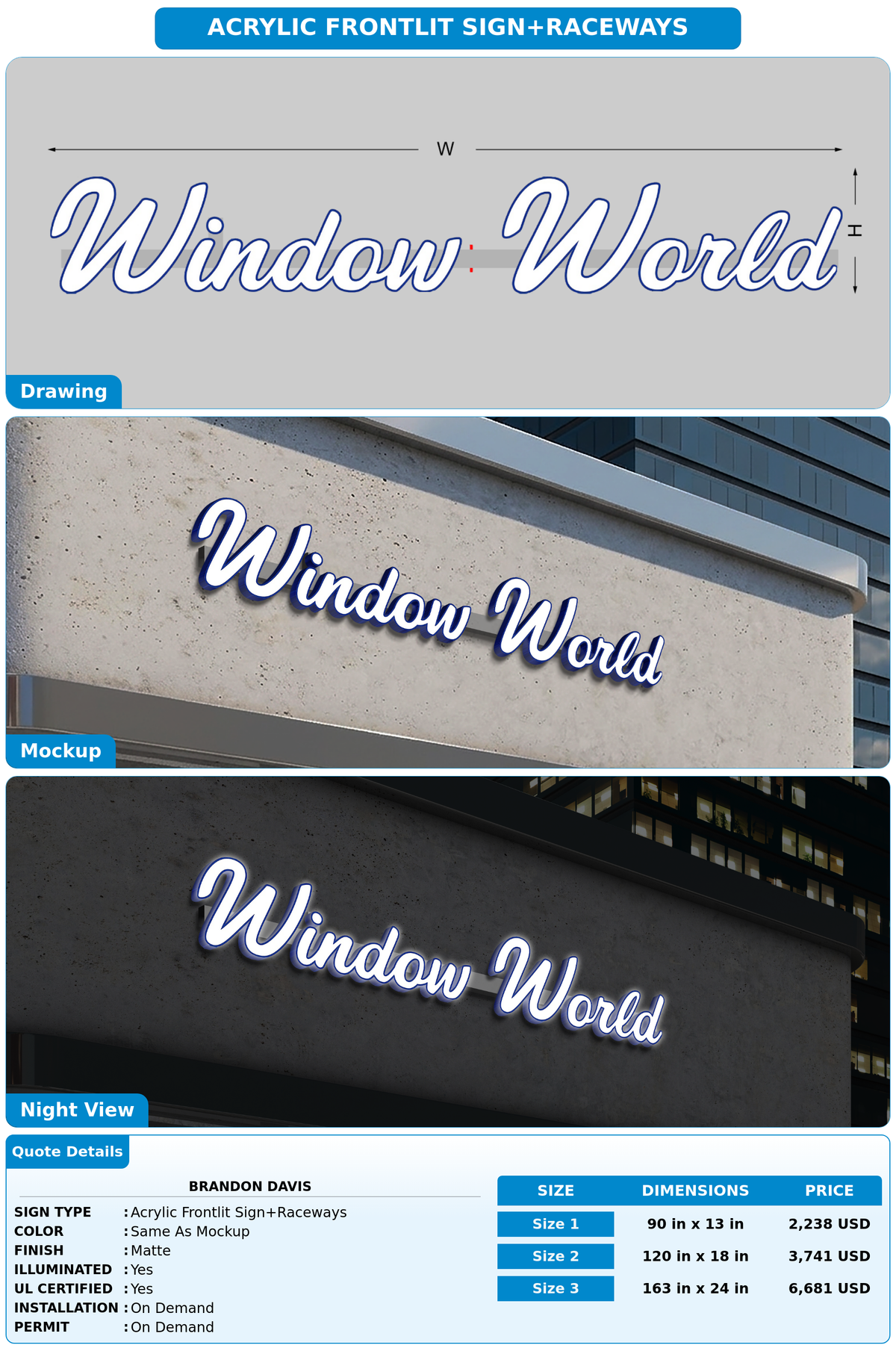CUSTOM MOCKUP SIGN FOR Brandon Davis